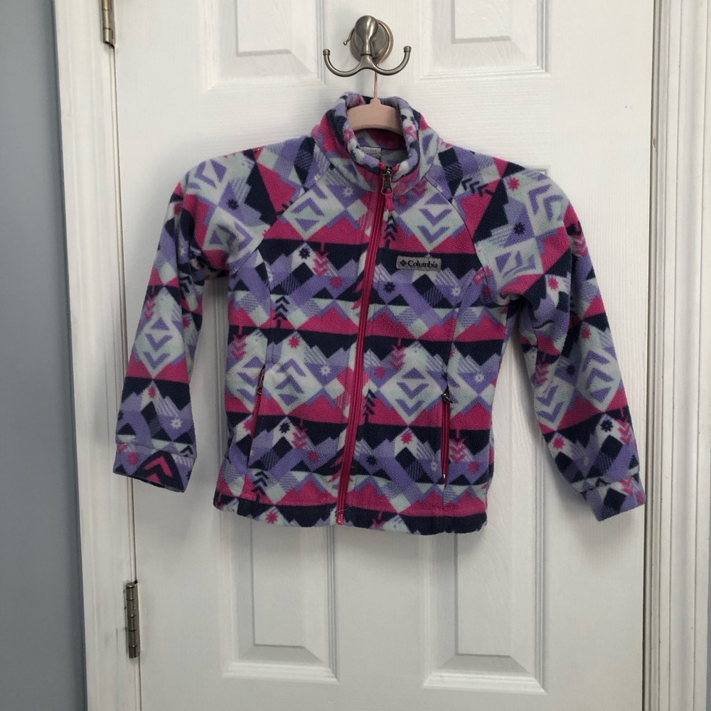Columbia Kids Aztec Fleece Jacket in Purple Pink Full Zip Sweatshirt